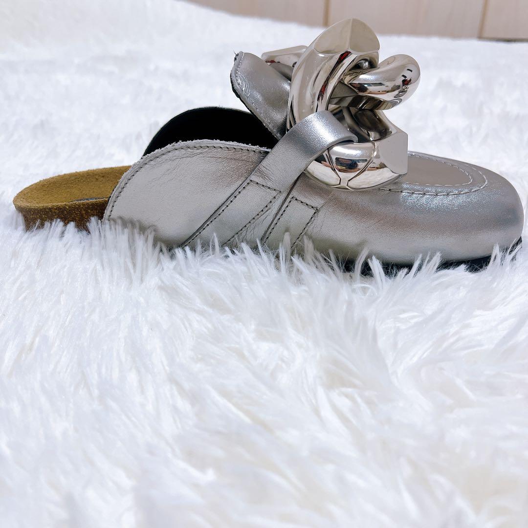 [美品]JW ANDERSON チェーンバックレスレザーローファー 36