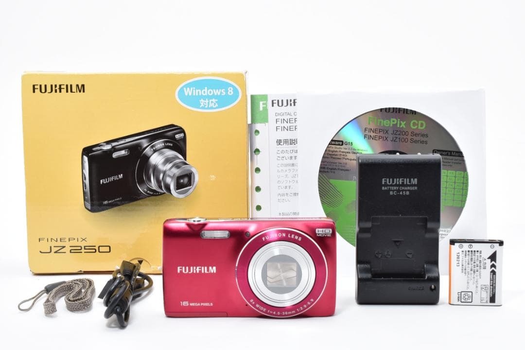 【美品】FUJIFILM FINEPIX JZ250 レッド　動作確認済