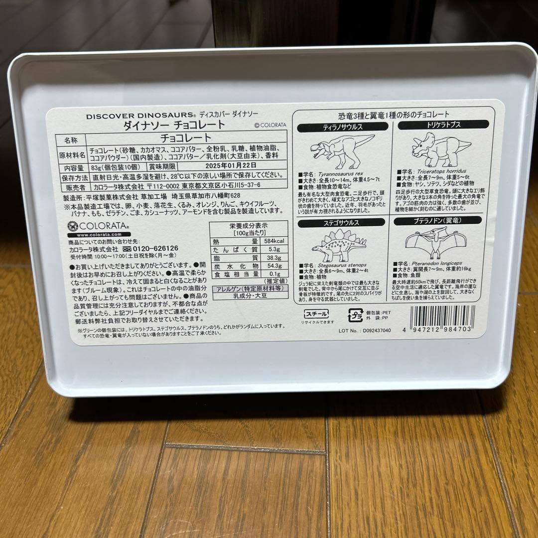 ダイナソー　チョコレートの空き箱