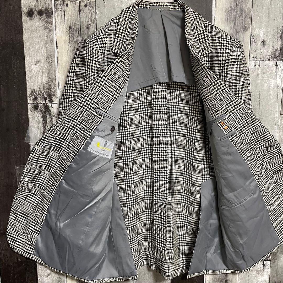 アクアスキュータム テーラードジャケット　千鳥格子　チェック　L　175　シルク