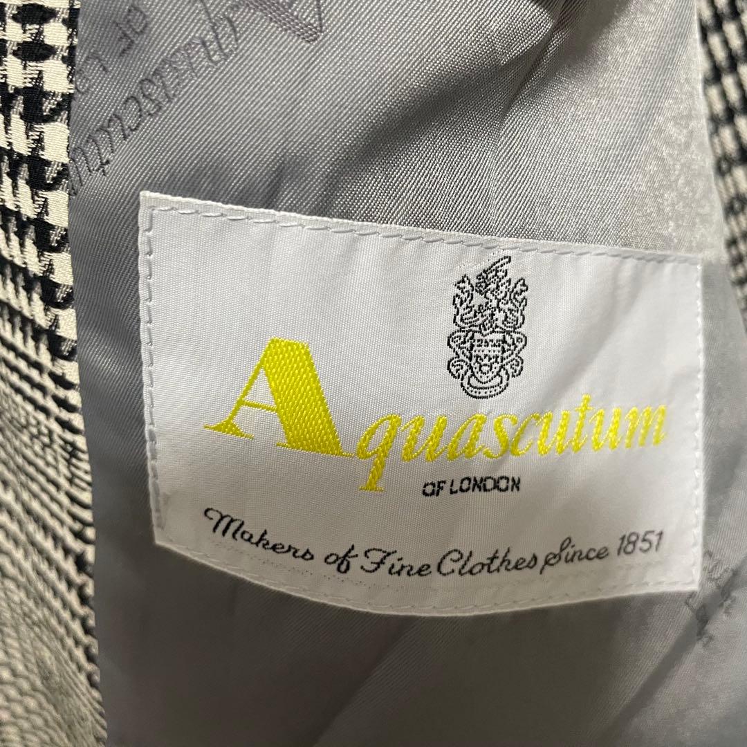 アクアスキュータム テーラードジャケット　千鳥格子　チェック　L　175　シルク