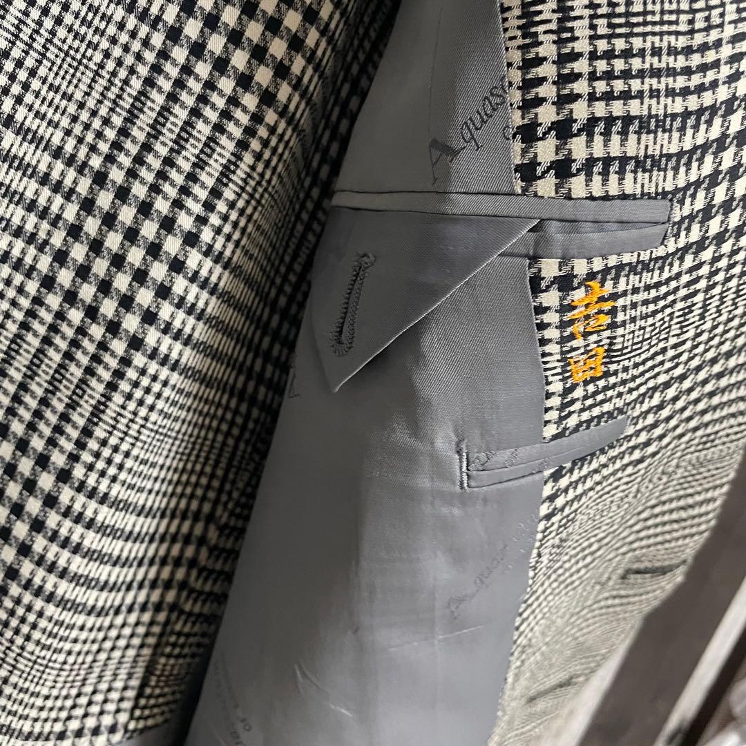アクアスキュータム テーラードジャケット　千鳥格子　チェック　L　175　シルク