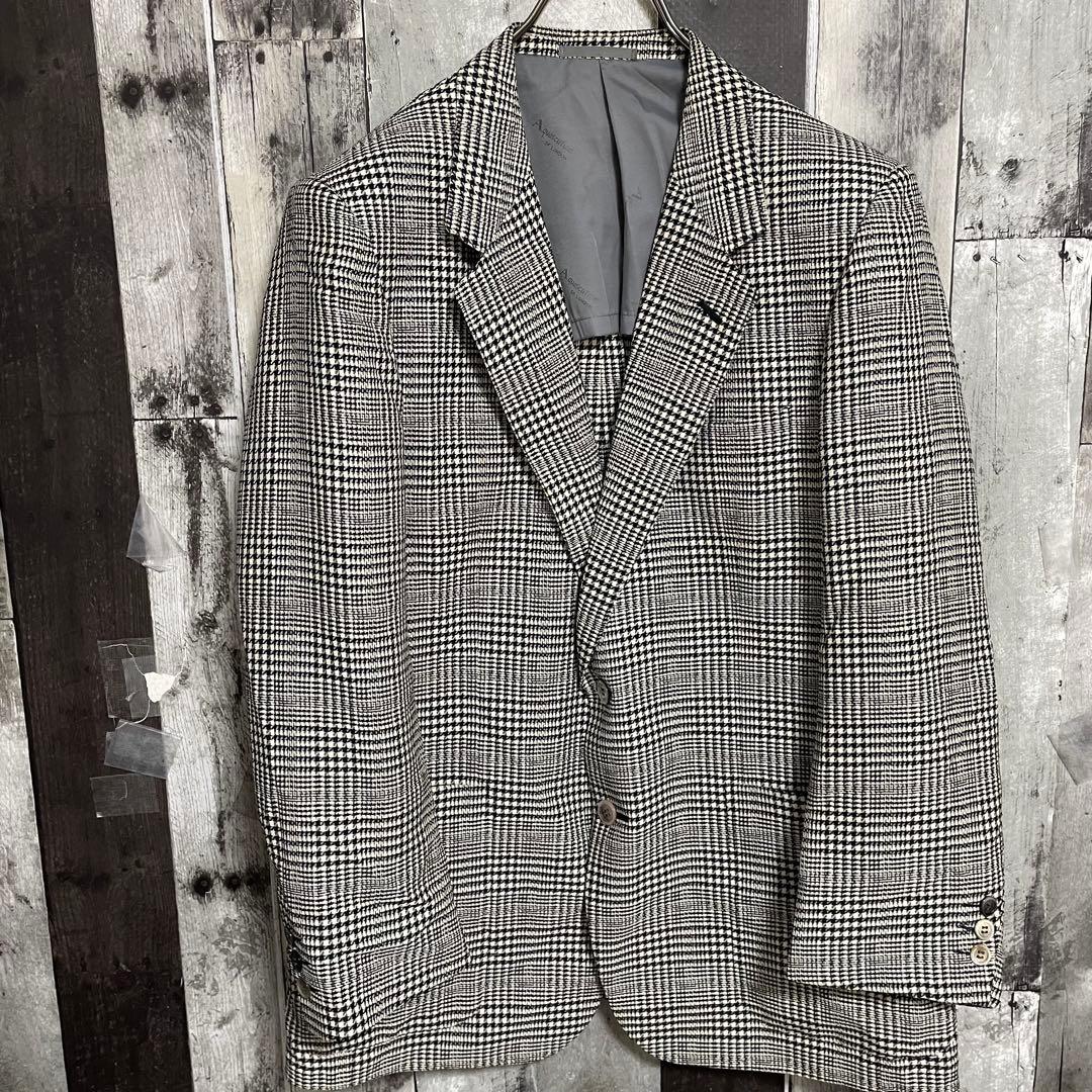 アクアスキュータム テーラードジャケット　千鳥格子　チェック　L　175　シルク