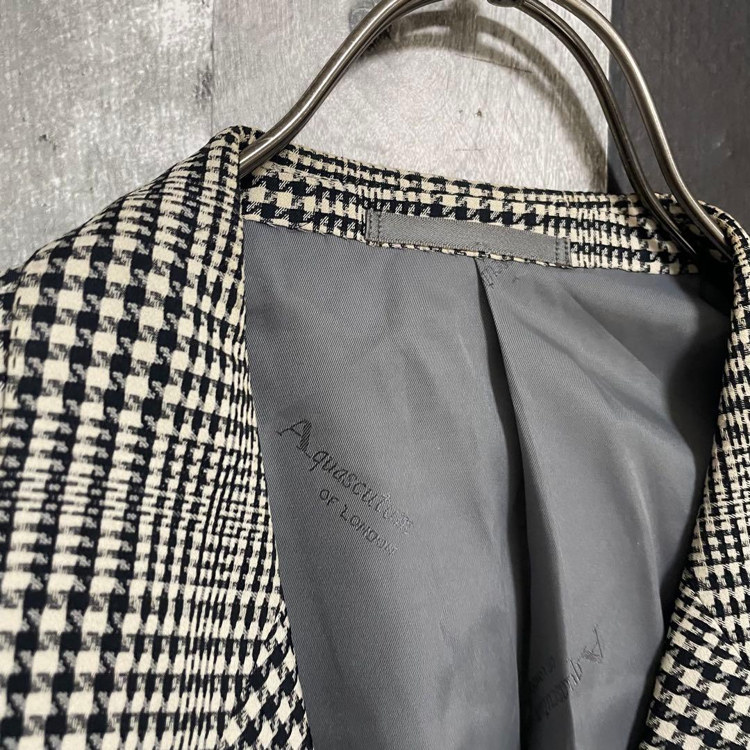 アクアスキュータム テーラードジャケット　千鳥格子　チェック　L　175　シルク