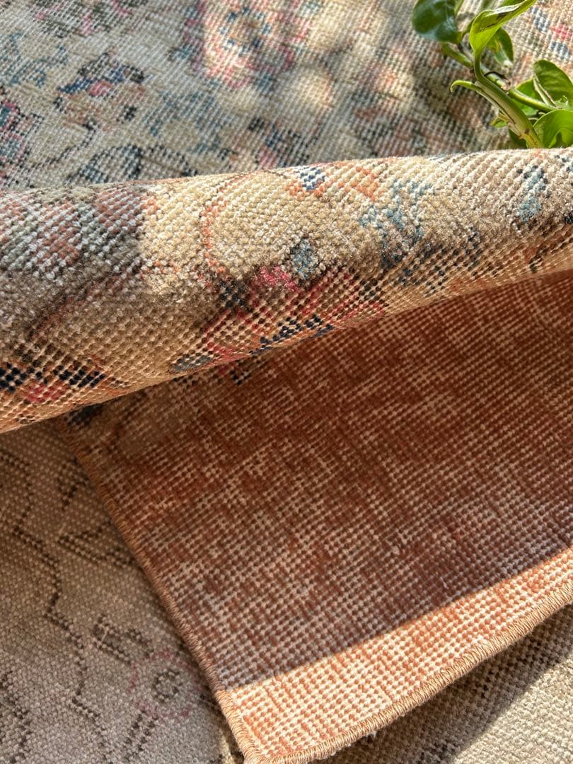 レア柄　flower ヴィンテージ トルコラグ　トルコラグ　69×192m