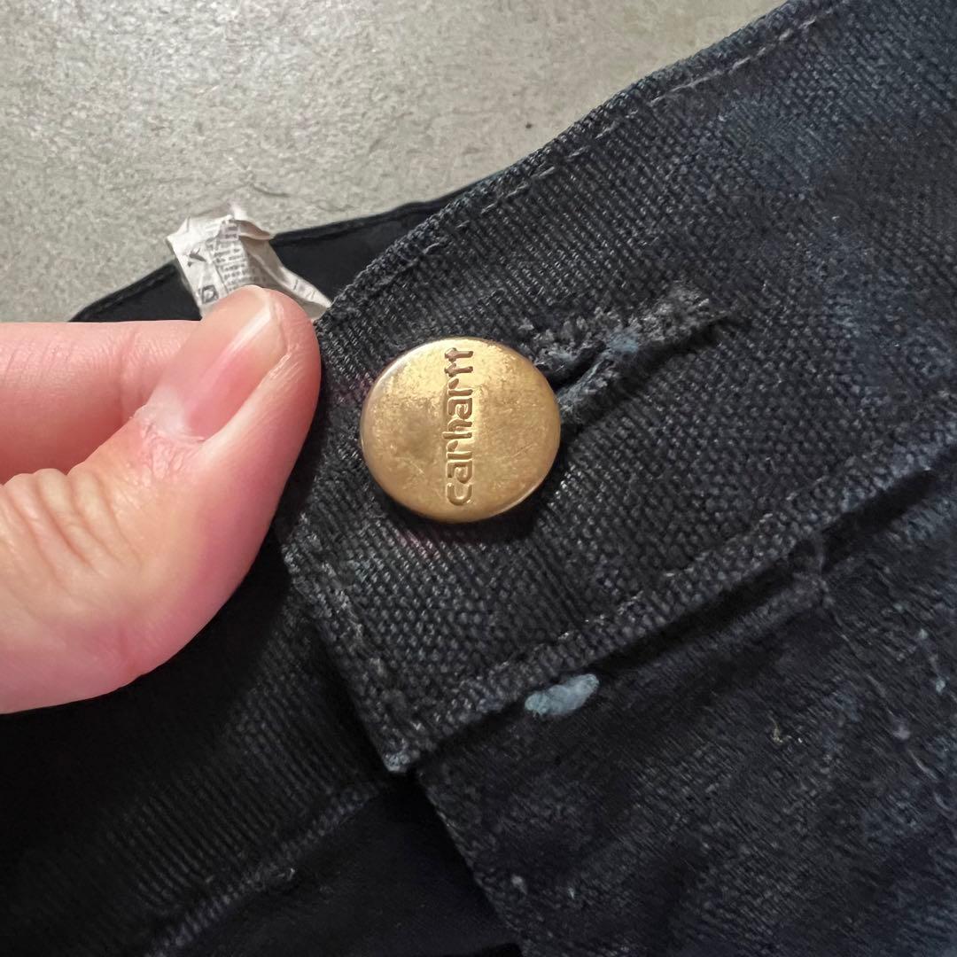 希少サイズ 90s USA製 カーハート ダブルニー B01 BLK 42x34