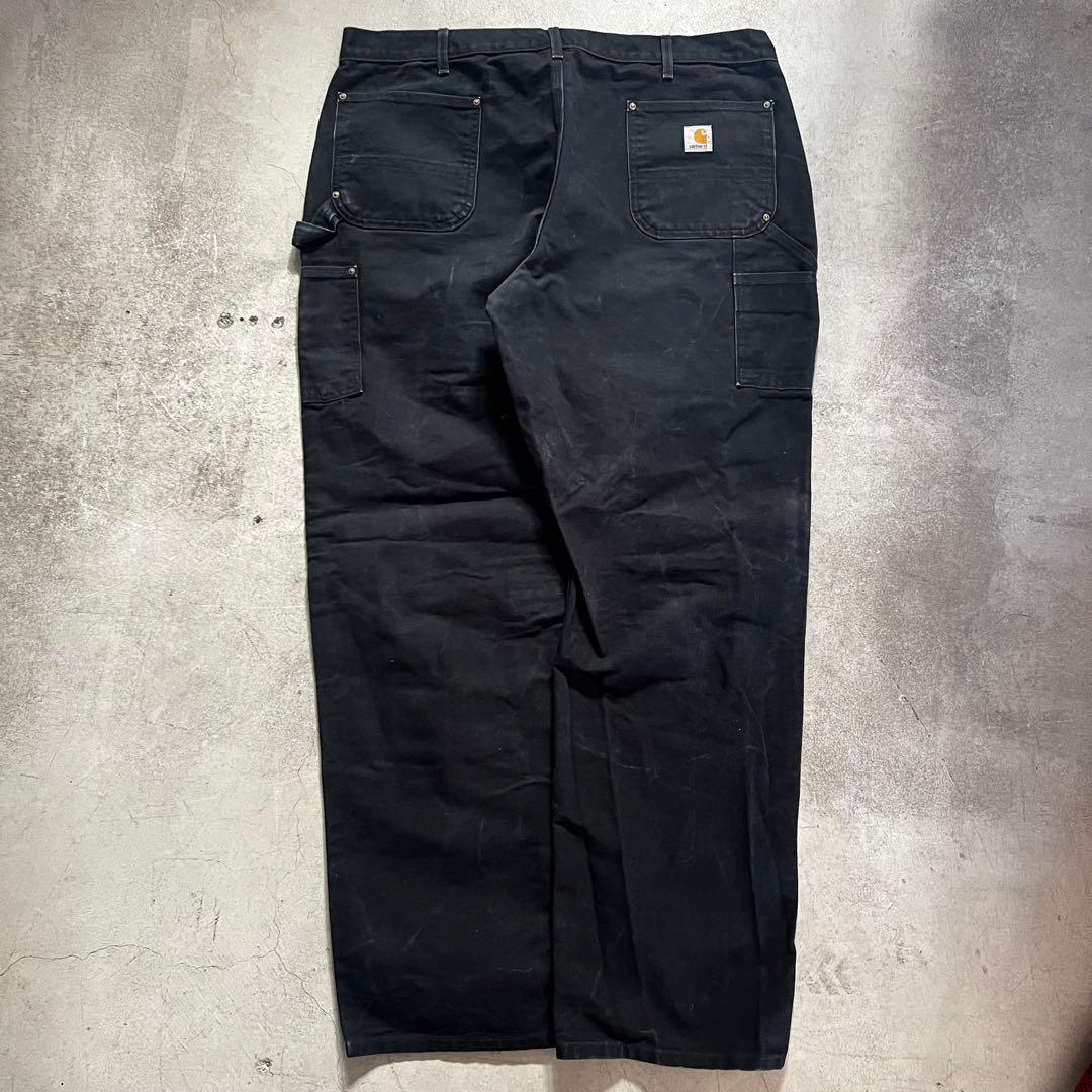 希少サイズ 90s USA製 カーハート ダブルニー B01 BLK 42x34
