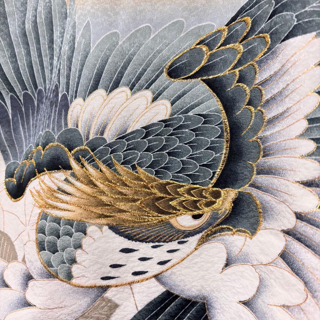 【新品】京芥子菜色（からしな）金刺繍 ぼかし染め京友禅❗️お宮参り 産着 正絹