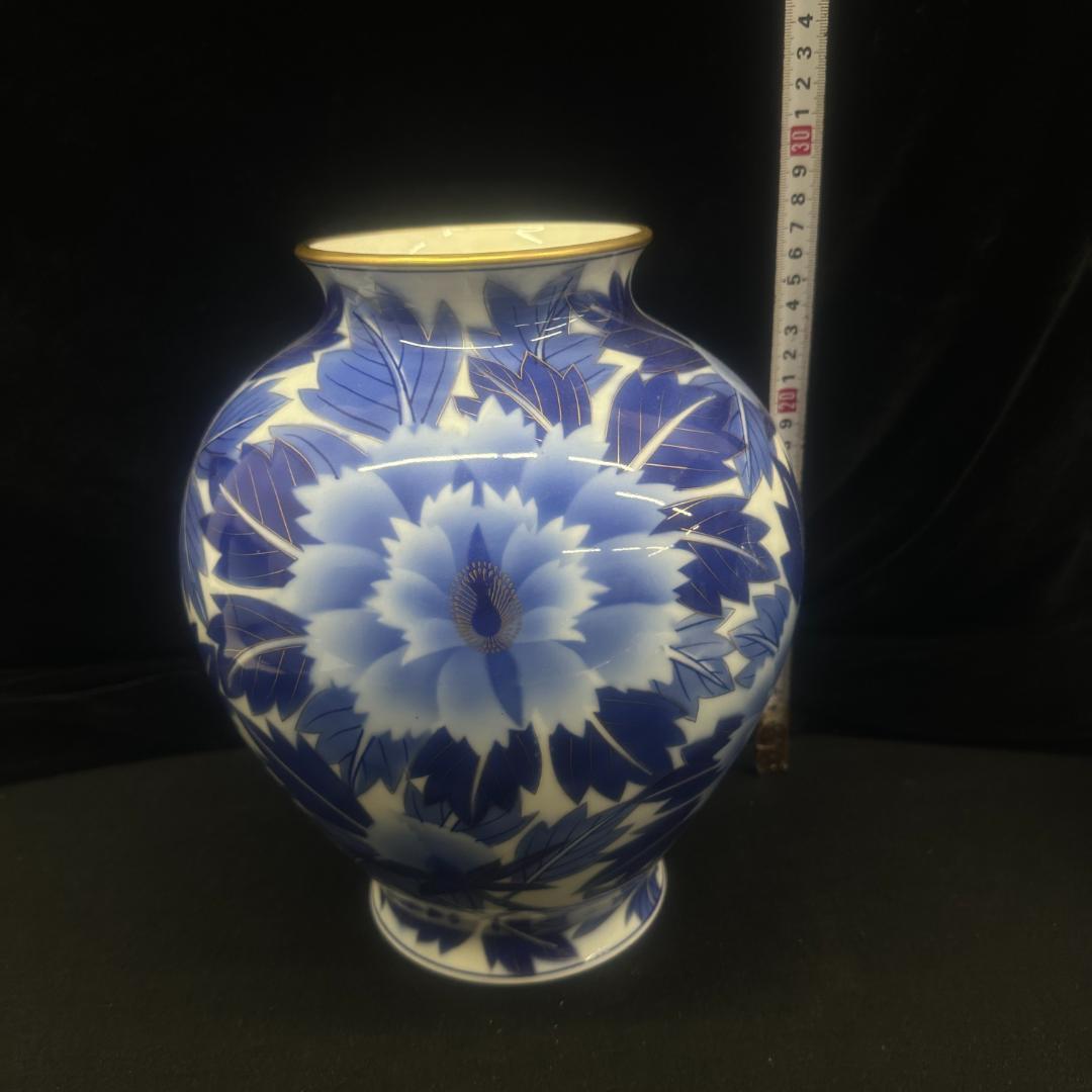 香蘭社　花瓶　壺　金彩