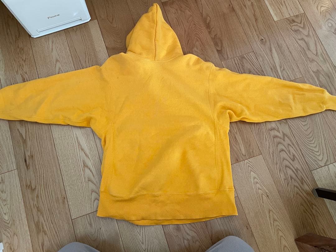 70年代　リバースウィーブ　単色タグ　イエロー