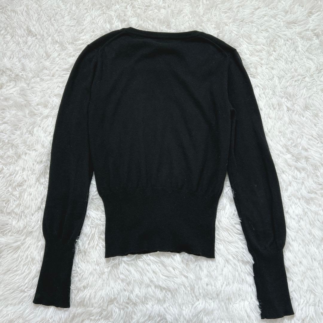 希少✨ヴィヴィアンウエストウッド オーブ刺繍 カーディガン 黒　XS コットン