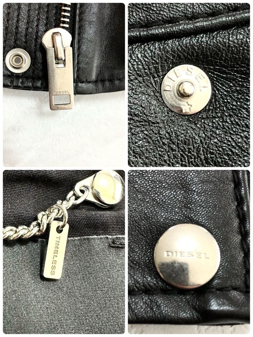 【極美品】 DIESEL シングル ライダースジャケット ラムレザー ブラック