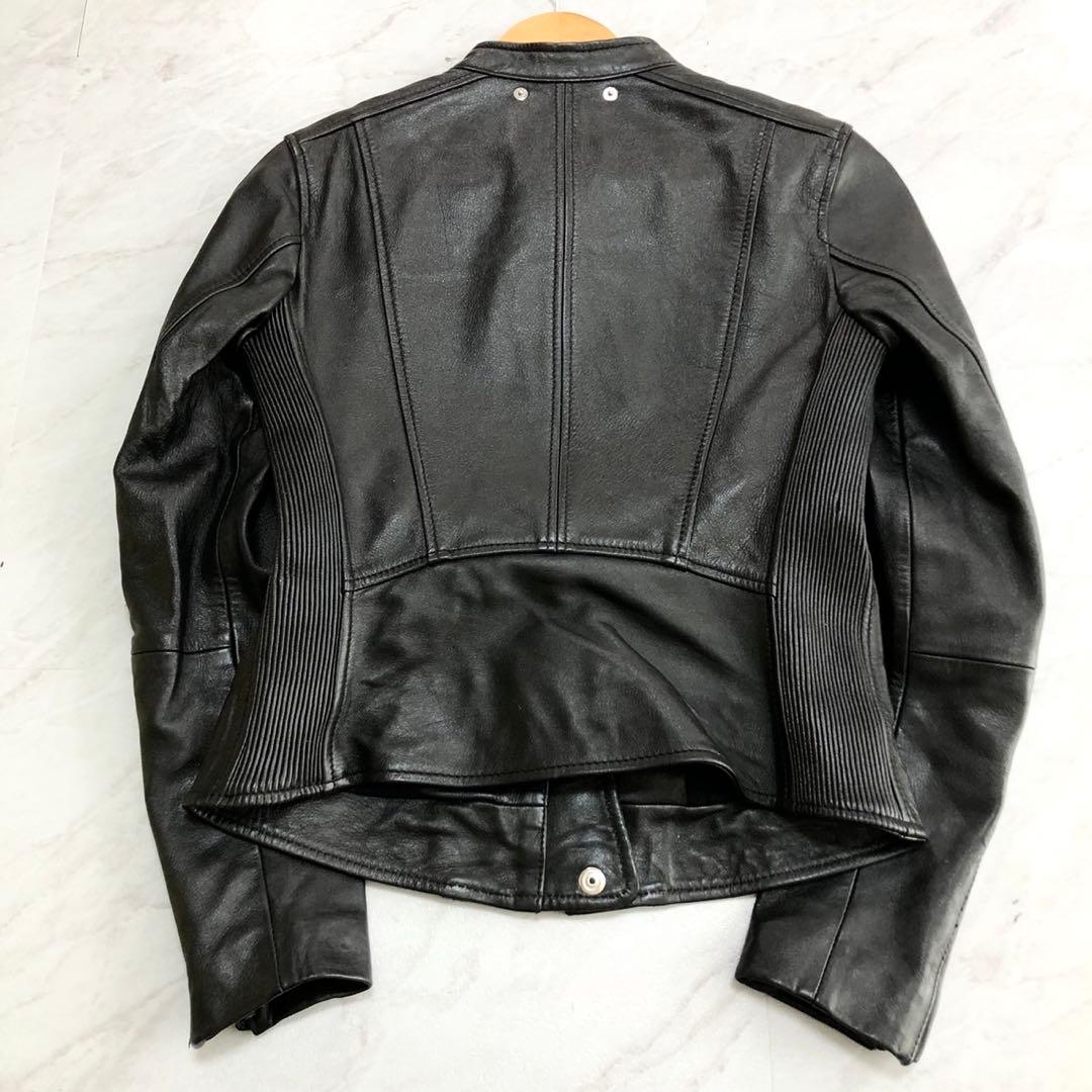 【極美品】 DIESEL シングル ライダースジャケット ラムレザー ブラック