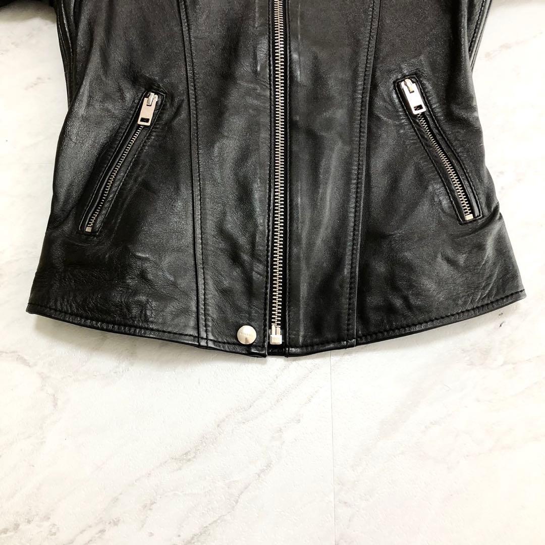 【極美品】 DIESEL シングル ライダースジャケット ラムレザー ブラック