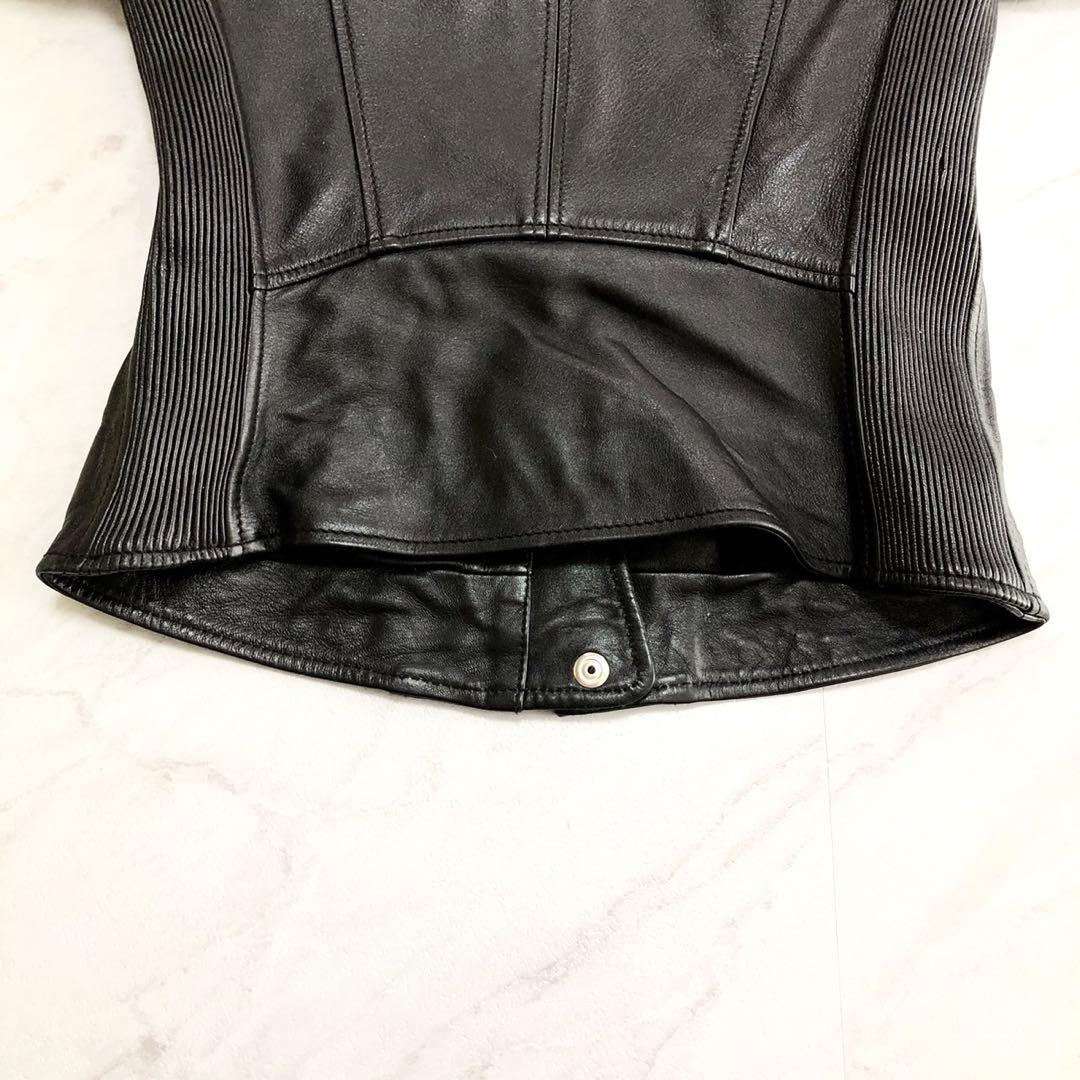 【極美品】 DIESEL シングル ライダースジャケット ラムレザー ブラック