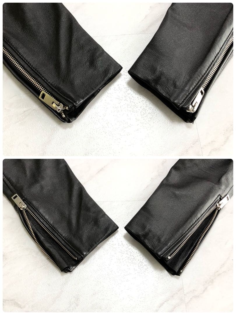 【極美品】 DIESEL シングル ライダースジャケット ラムレザー ブラック