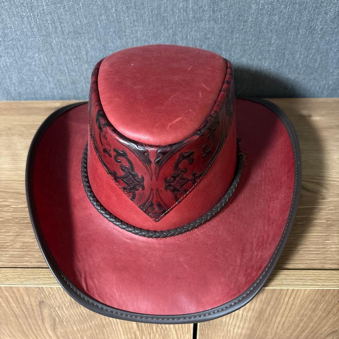 ファルコン メンズ アメリカンレザー カウボーイハット　新品　Ｍサイズ
