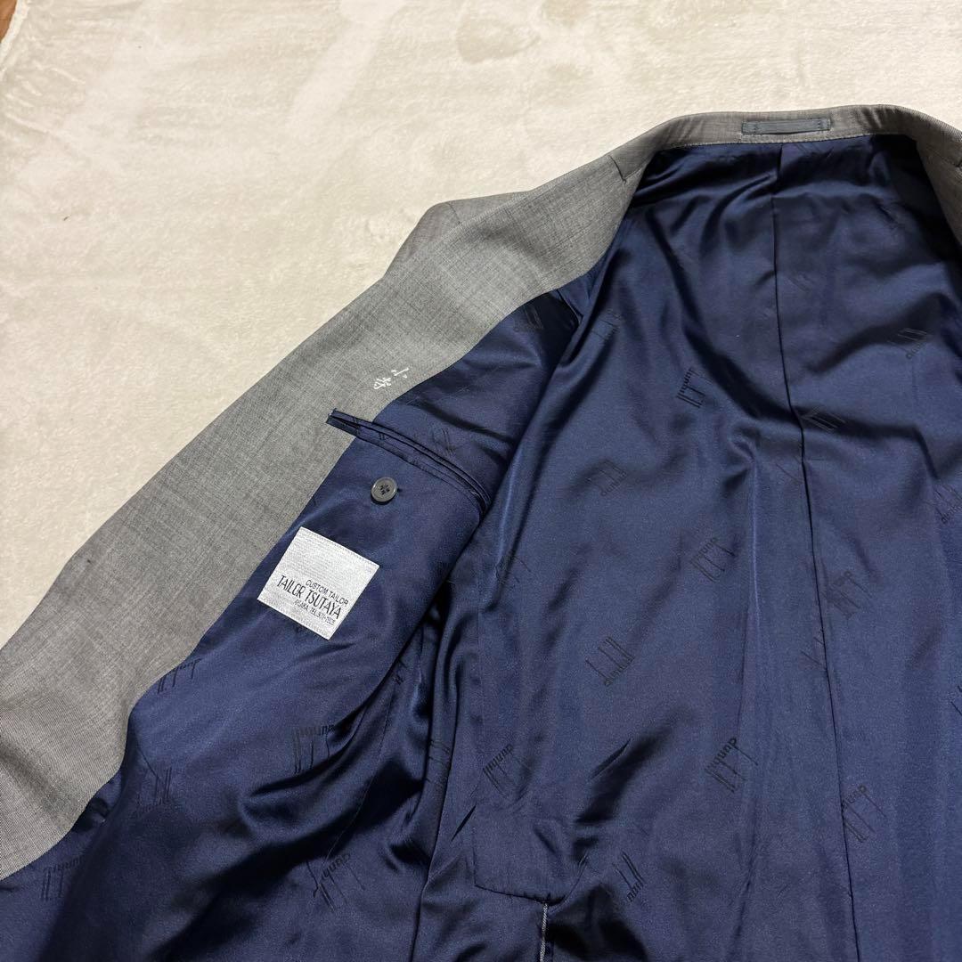 美品　ダンヒル　セットアップスーツ　ダブル　グレー　ロゴボタン　M〜L位