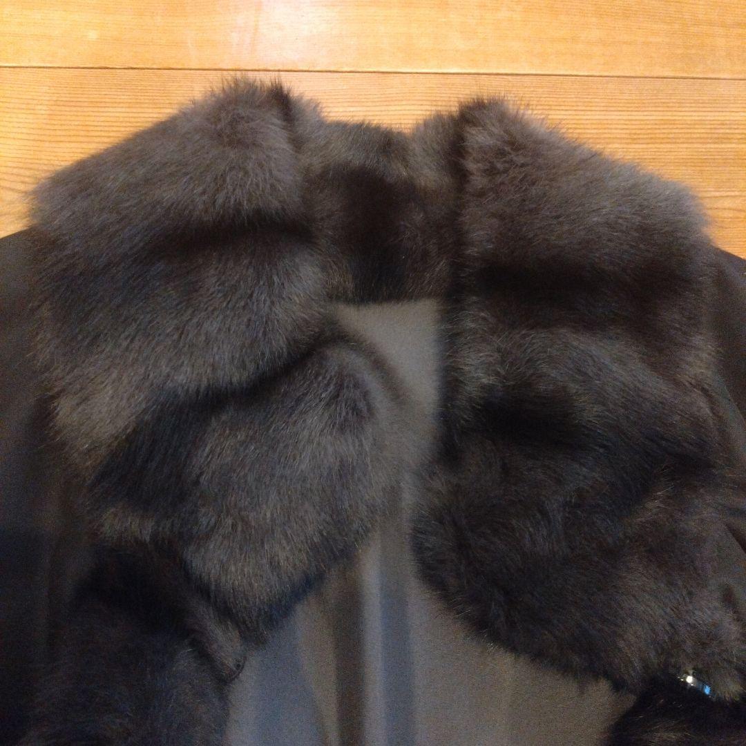 シルク100% 　リアルファー(リス)　リバーシブルコート　毛皮コート