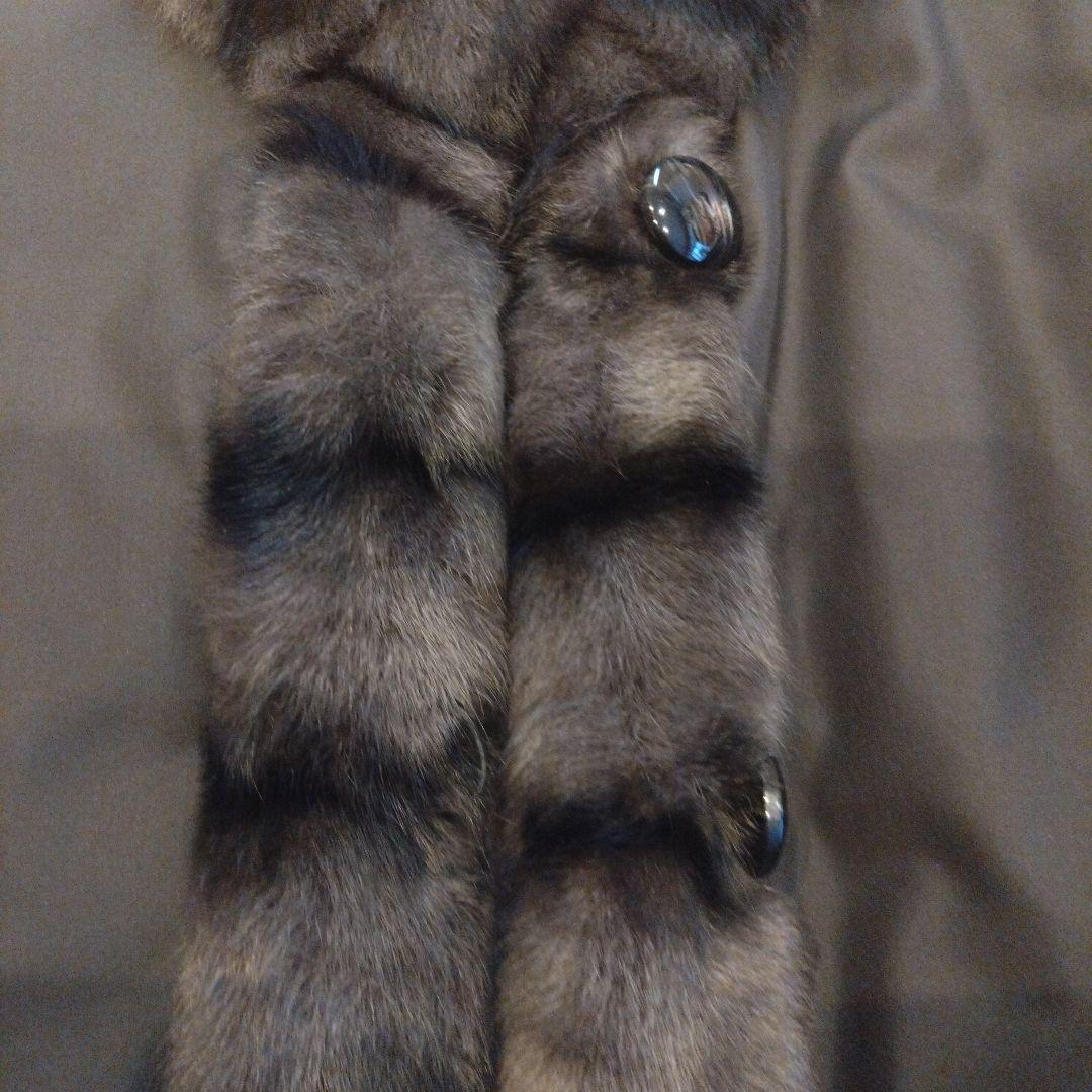 シルク100% 　リアルファー(リス)　リバーシブルコート　毛皮コート