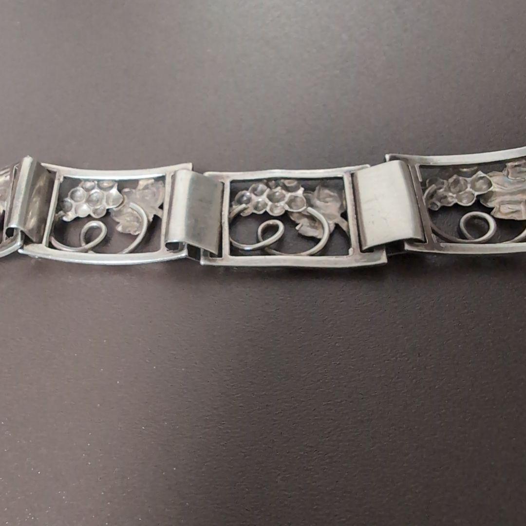 貴重　デンマーク　シルバー 葡萄 ブレスレット　北欧ビンテージアクセサリー