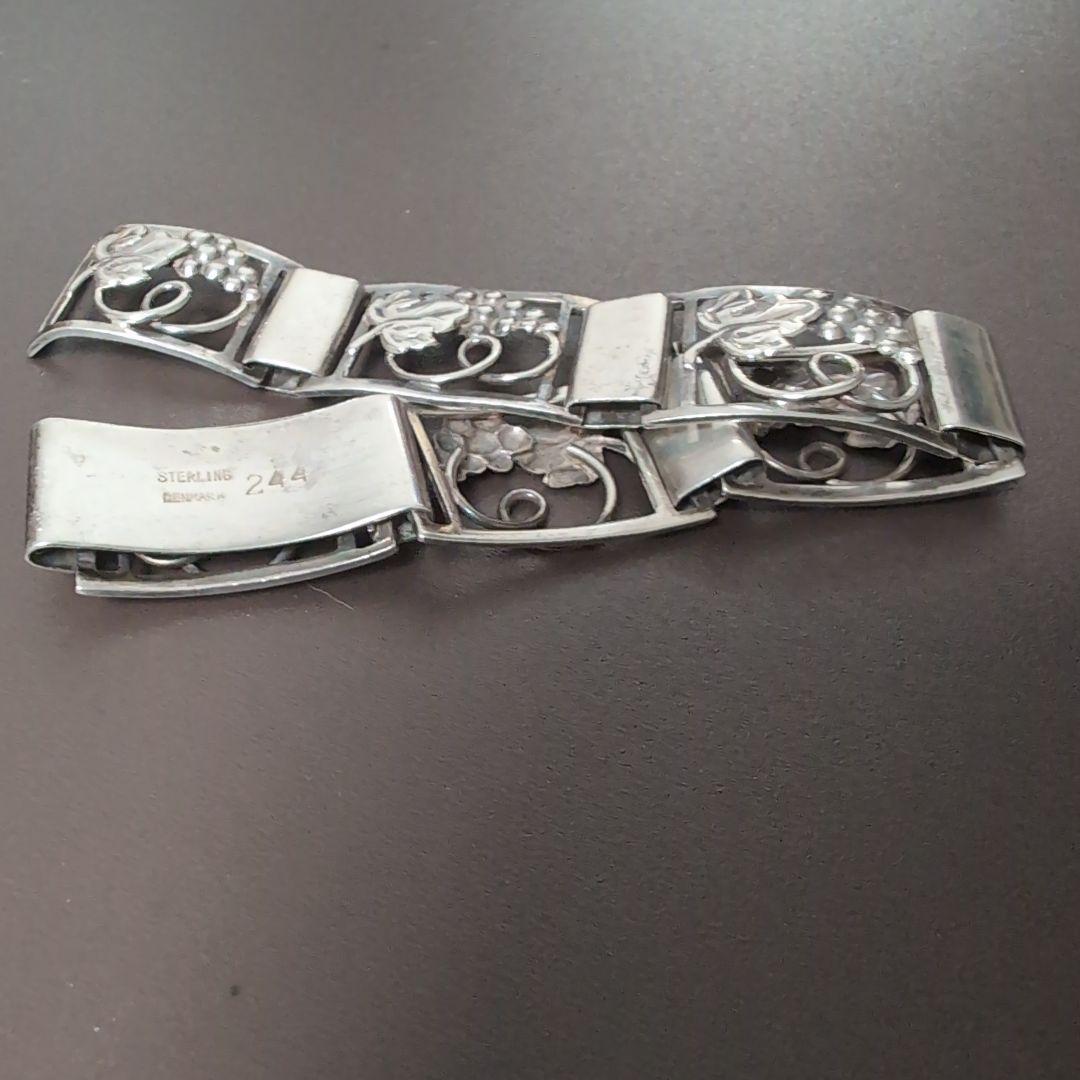 貴重　デンマーク　シルバー 葡萄 ブレスレット　北欧ビンテージアクセサリー