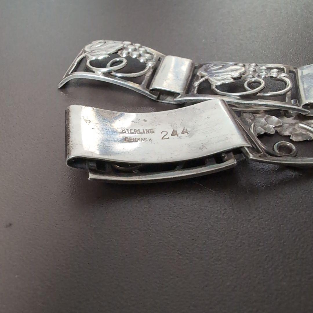 貴重　デンマーク　シルバー 葡萄 ブレスレット　北欧ビンテージアクセサリー