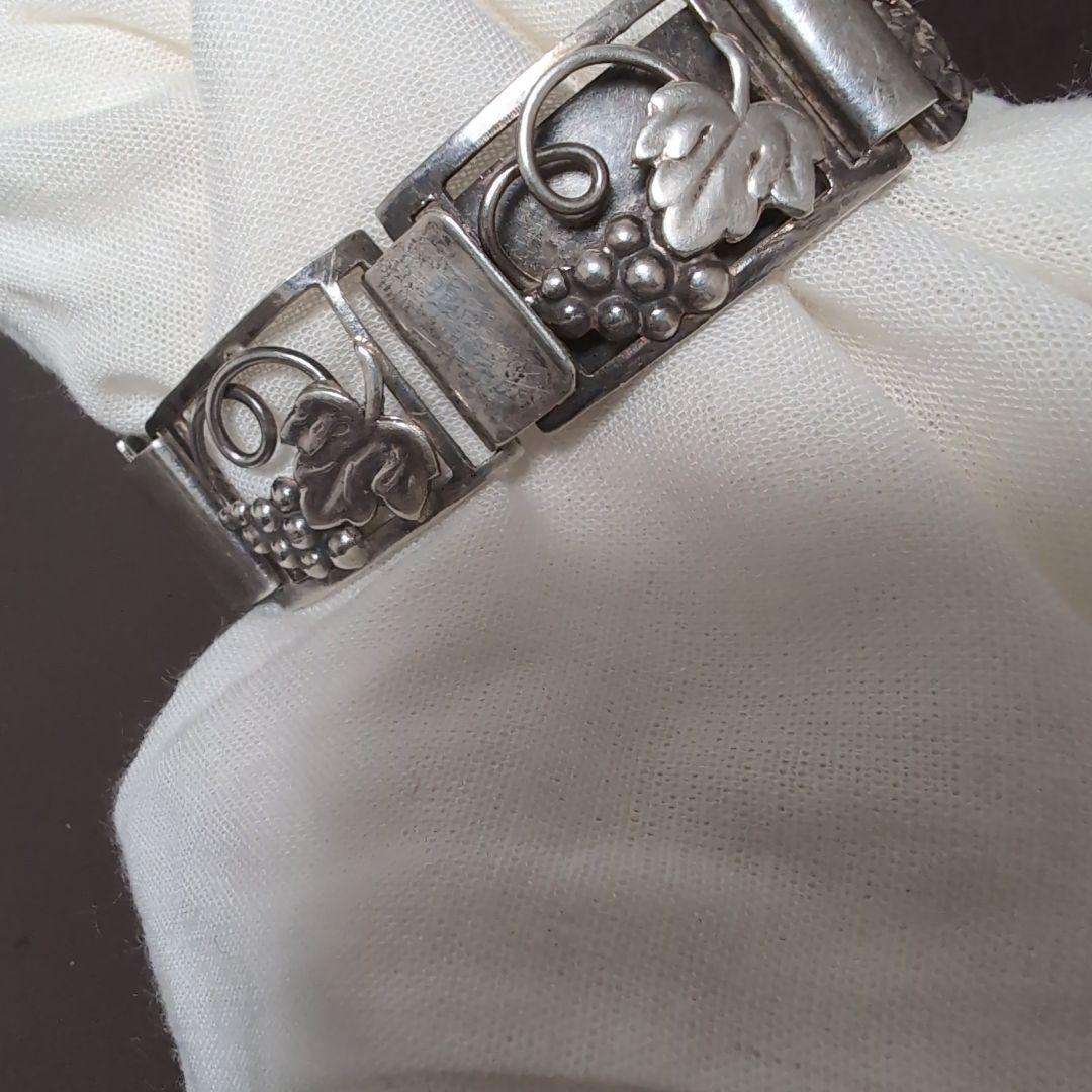 貴重　デンマーク　シルバー 葡萄 ブレスレット　北欧ビンテージアクセサリー