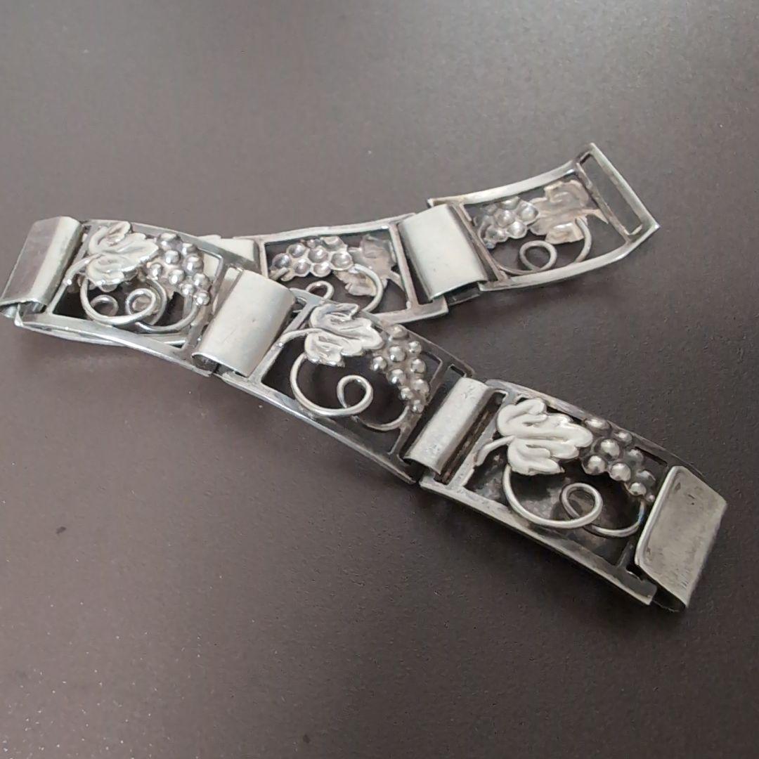 貴重　デンマーク　シルバー 葡萄 ブレスレット　北欧ビンテージアクセサリー