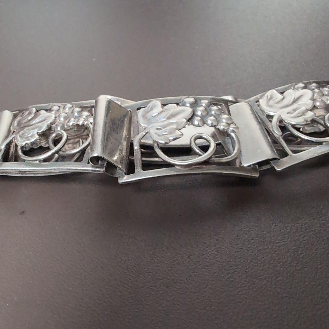 貴重　デンマーク　シルバー 葡萄 ブレスレット　北欧ビンテージアクセサリー