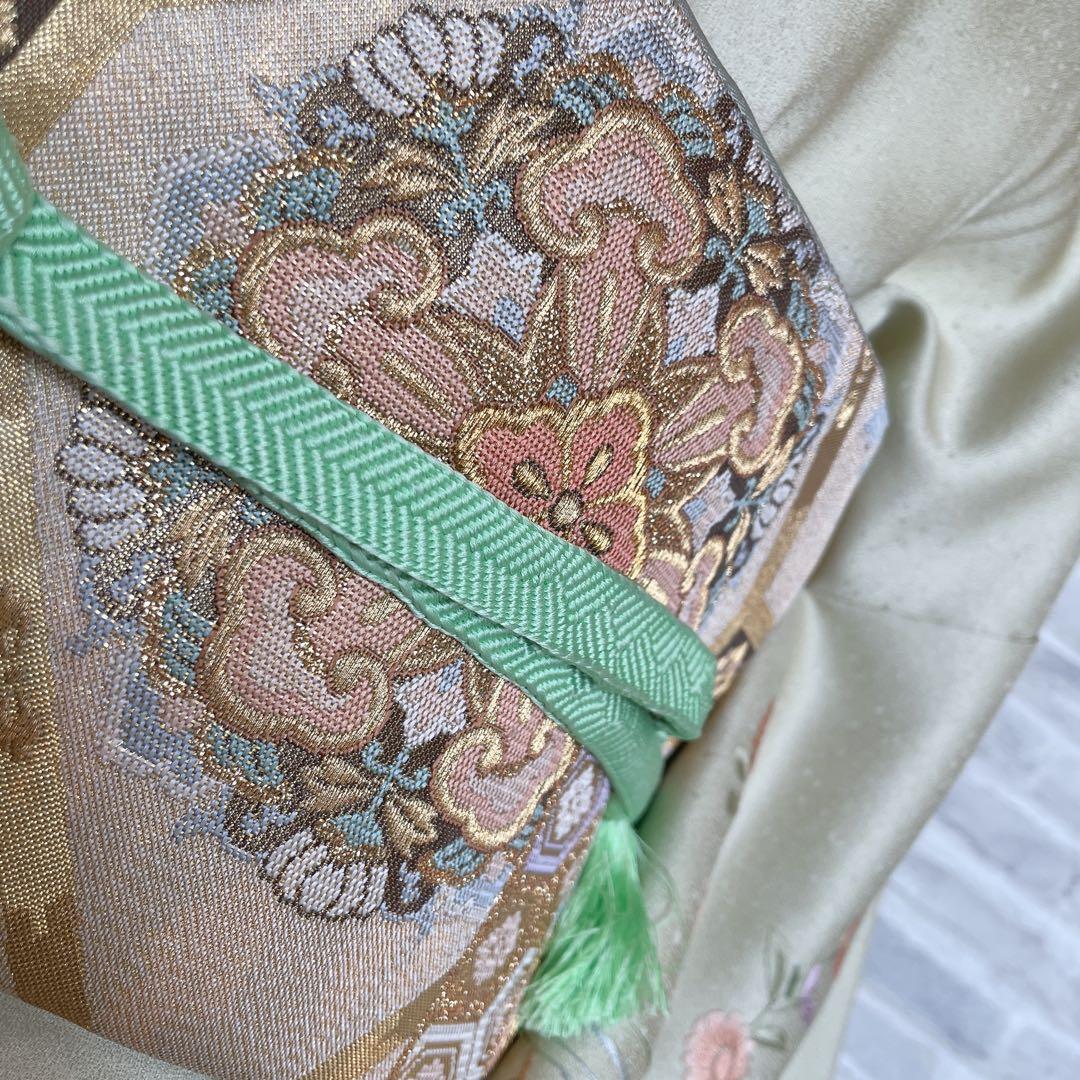 訪問着　フルセット　花筏　相良　汕頭　手刺繍　着物　入学式　卒業式　I7