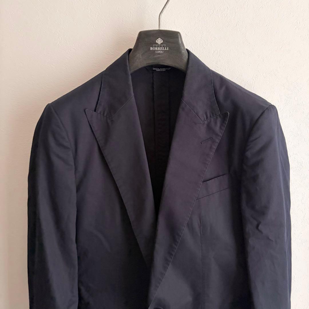 【希少】ドルチェアンドガッバーナ　イージーセットアップ　ネイビー　シルク混　46