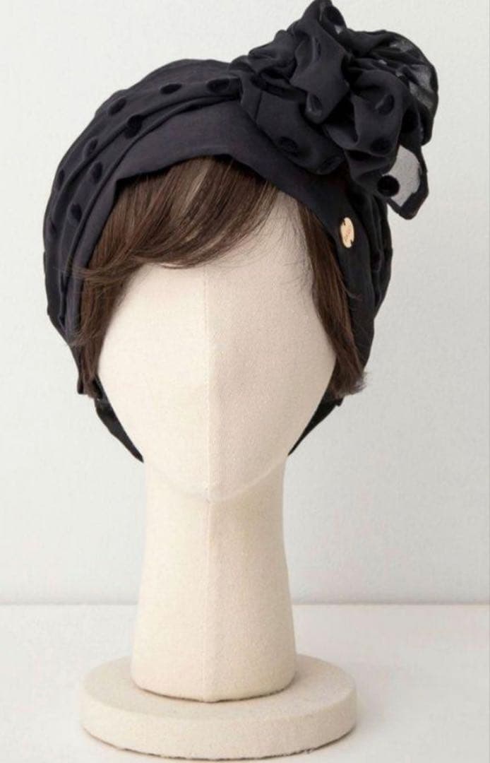 BAREN　スカーフハット　ドットシフォン