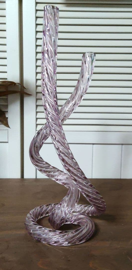 ウェーブ　ガラス　花瓶