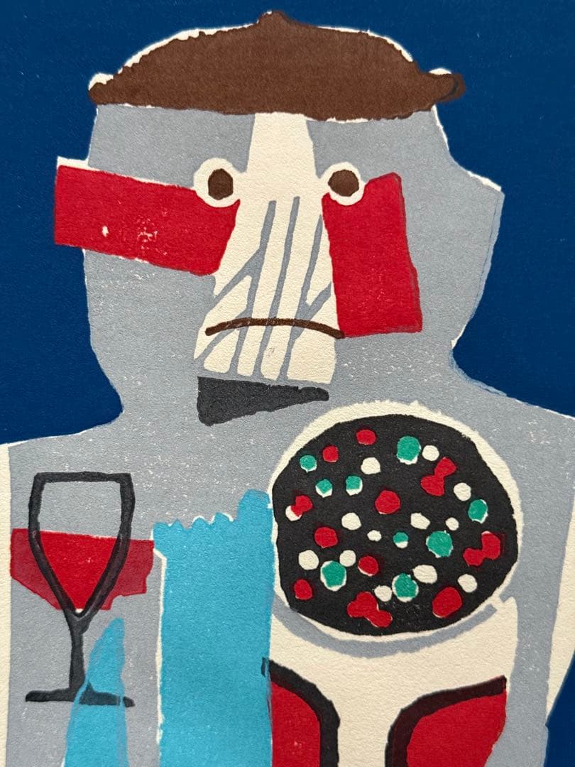 畦地梅太郎「花の季節」木版画（1966年作、直筆サインあり）