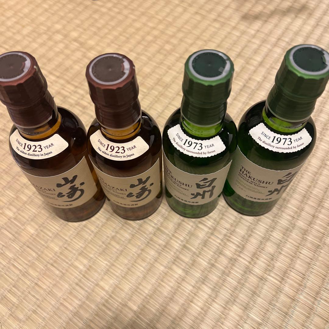 【新品】山崎 白州ウイスキー　ミニボトル 180ml 4本セット
