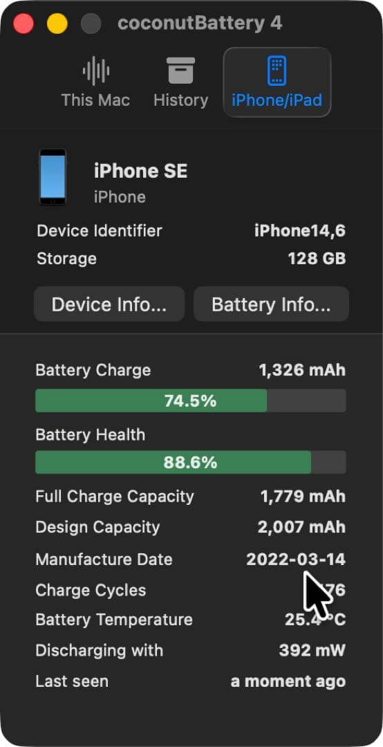 iPhone SE3 128GB SIMロック解除済