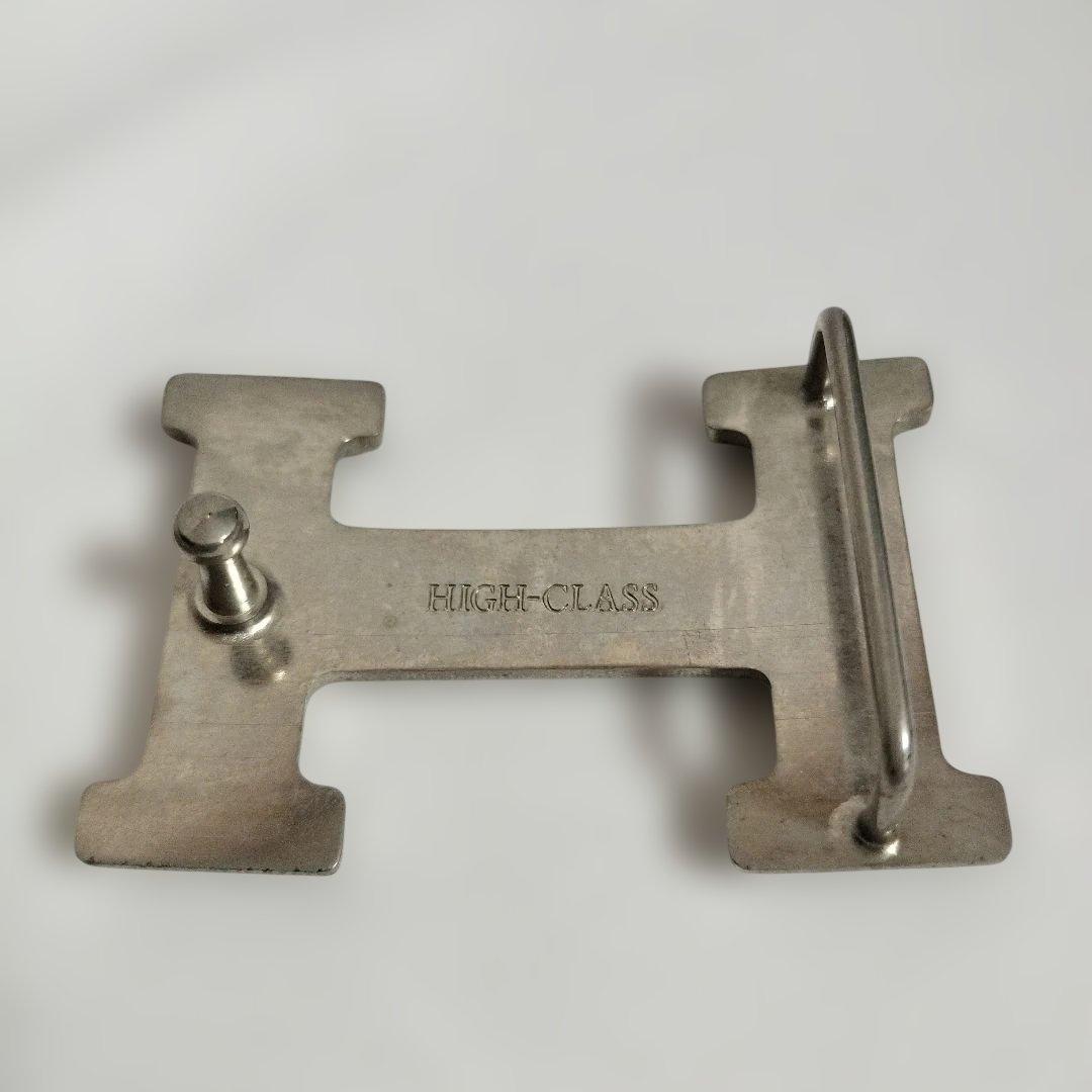 HIGH-CLASS レザー ベルトセット ホワイト ブラック 袋付