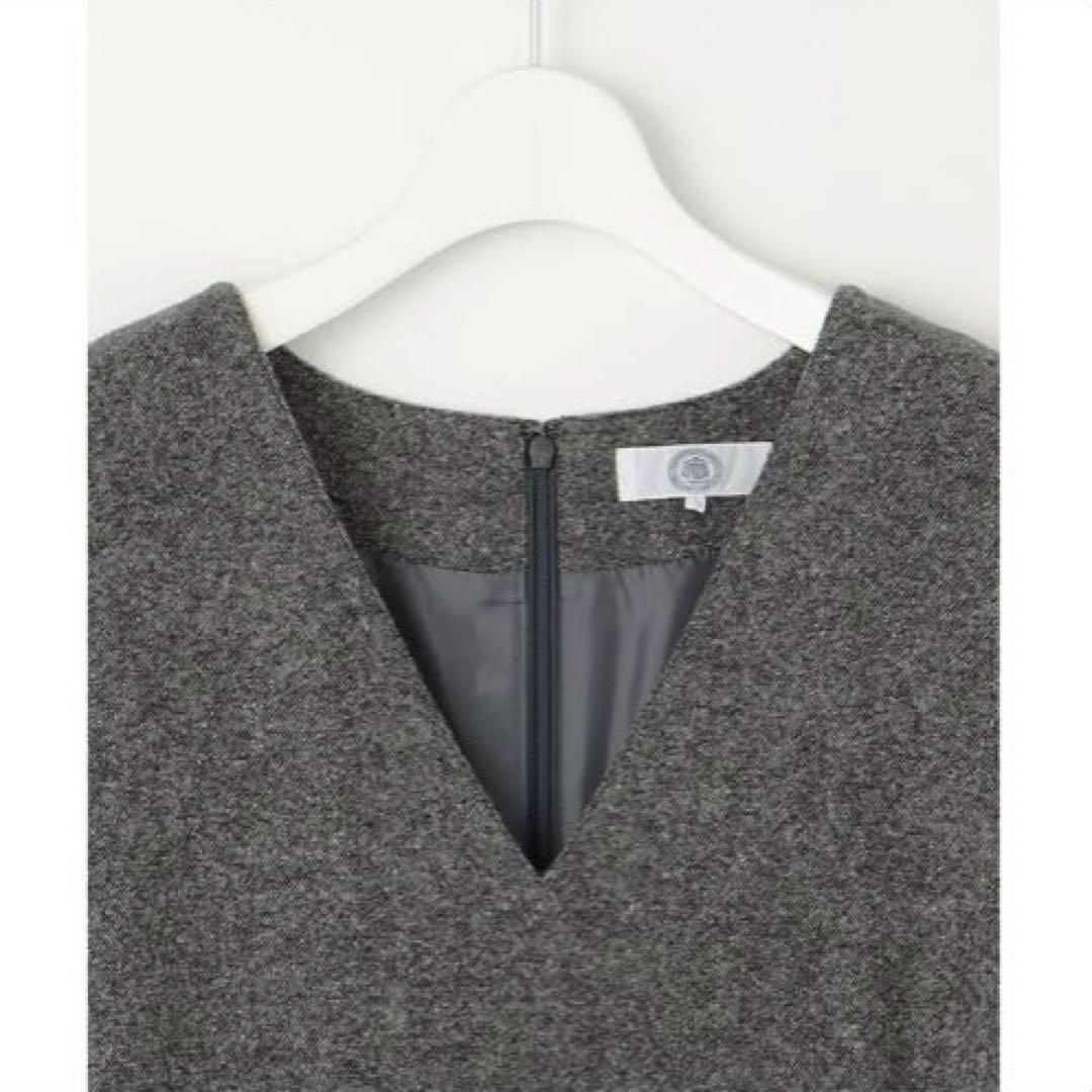 J.PRESS シルクネップ ツイードジャンパースカート グレー大きいサイズXL