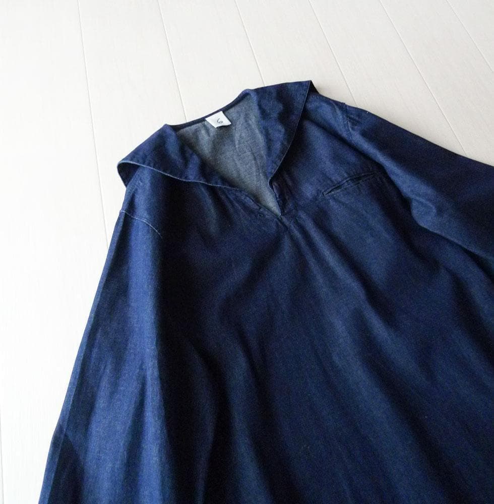 美品 ROKU ロク 2,3万 デニム セーラーカラー ワンピース B&Y Z