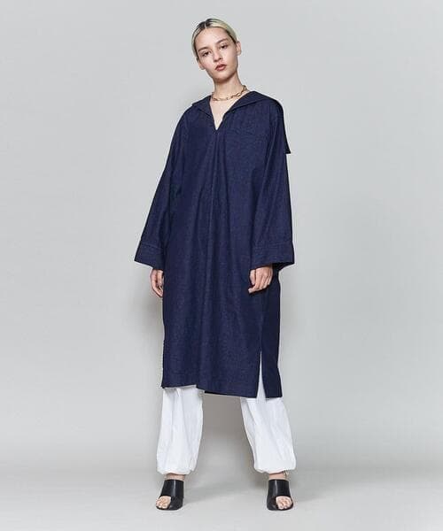 美品 ROKU ロク 2,3万 デニム セーラーカラー ワンピース B&Y Z