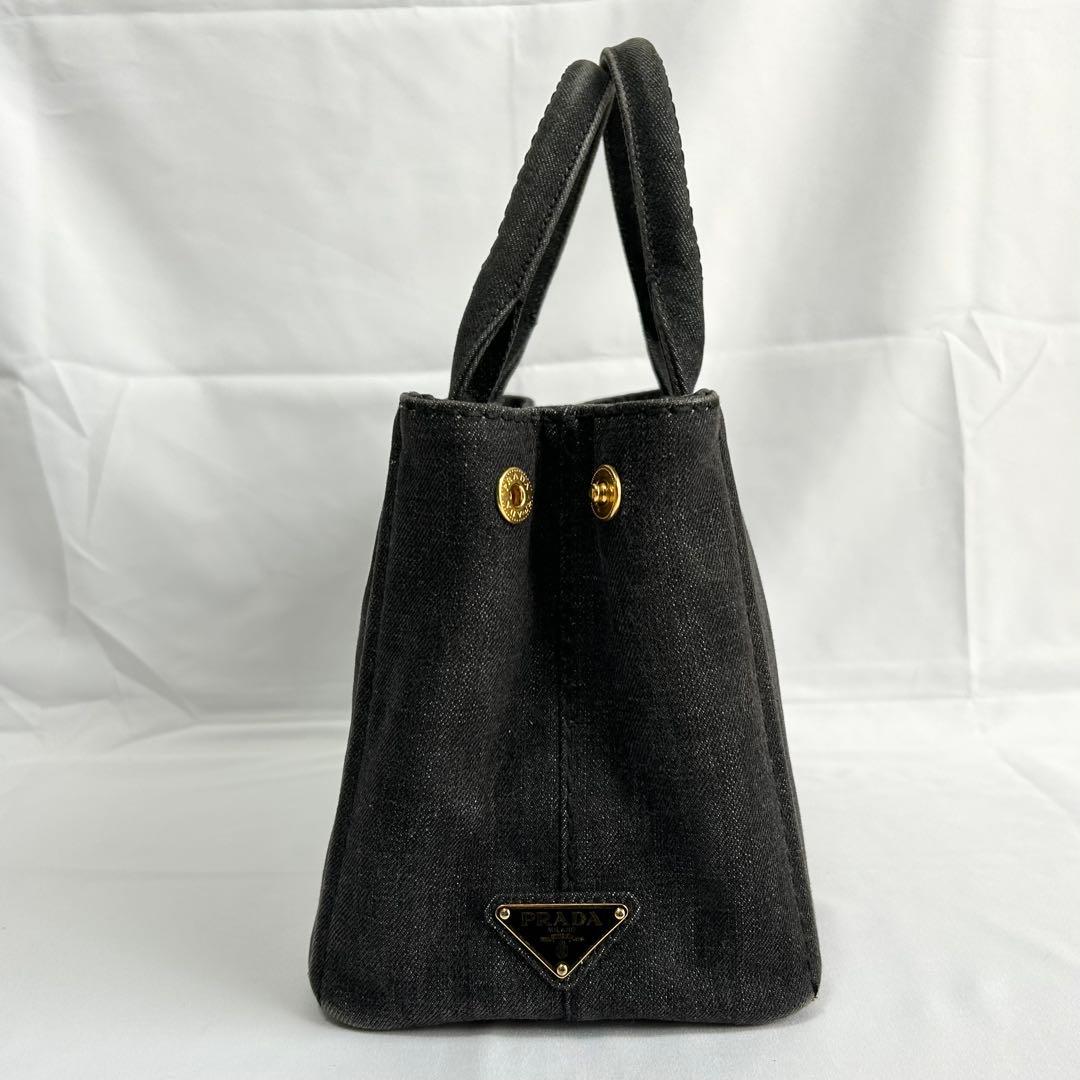 美品　プラダ　カナパ　2way　トートバッグ　デニム　ショルダーバッグ　ブラック