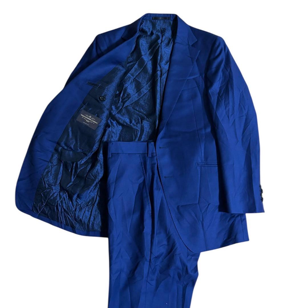 ギンザグローバルスタイル　カノニコ スーツ セットアップ ネイビー ペイズリー柄