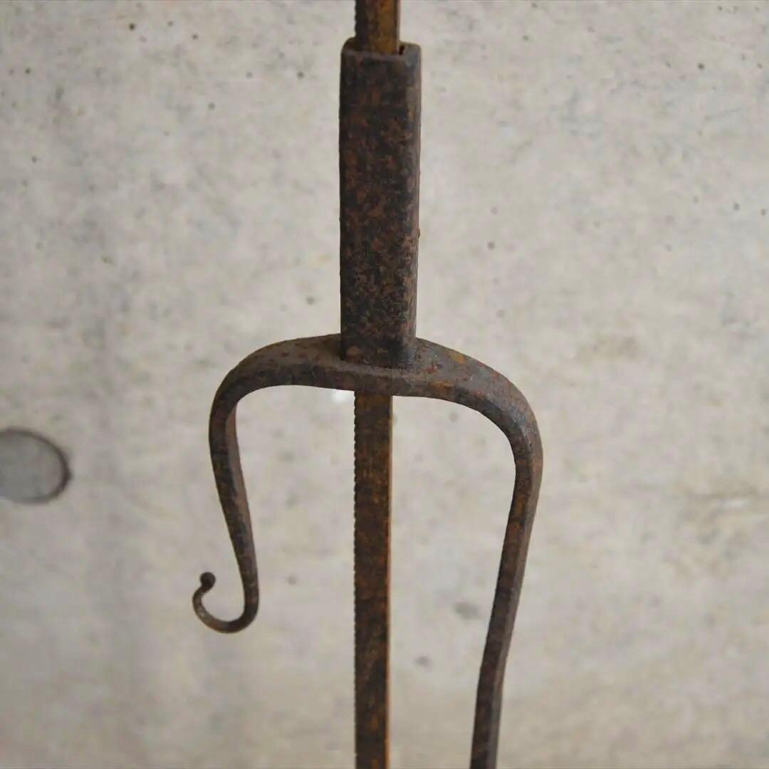 明治時代　鉄製　燭台　高さ可変　オブジェ　骨董品　アンティーク