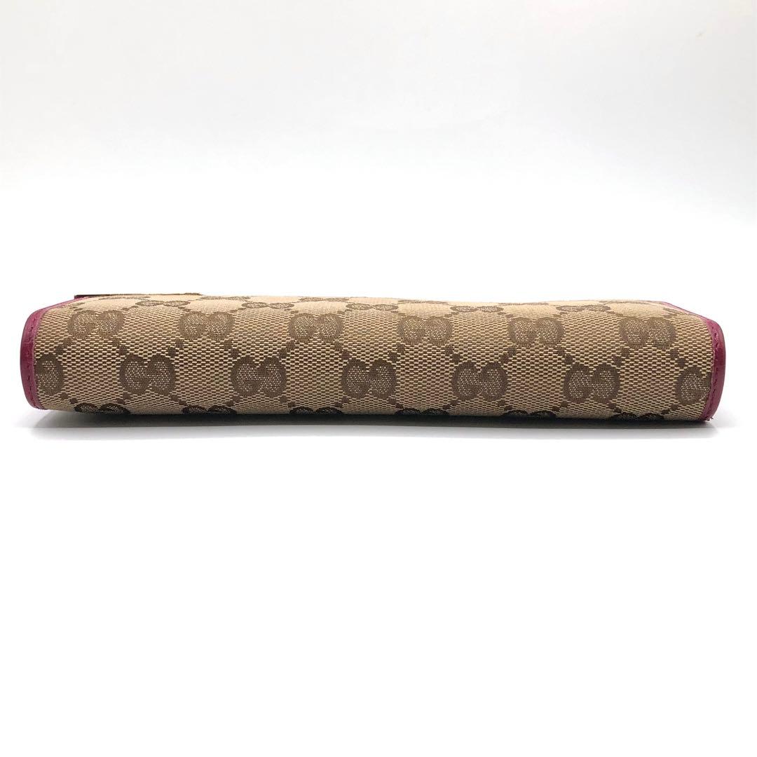 グッチ 長財布 プレート フラップ GGキャンバス レザー