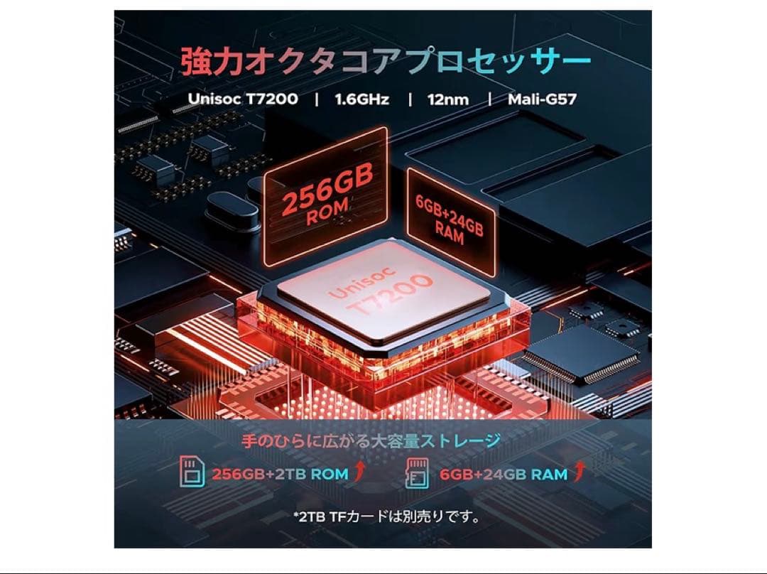 11インチ アンドロイド 16 タブレット30GB+256GB+2TB TF拡張