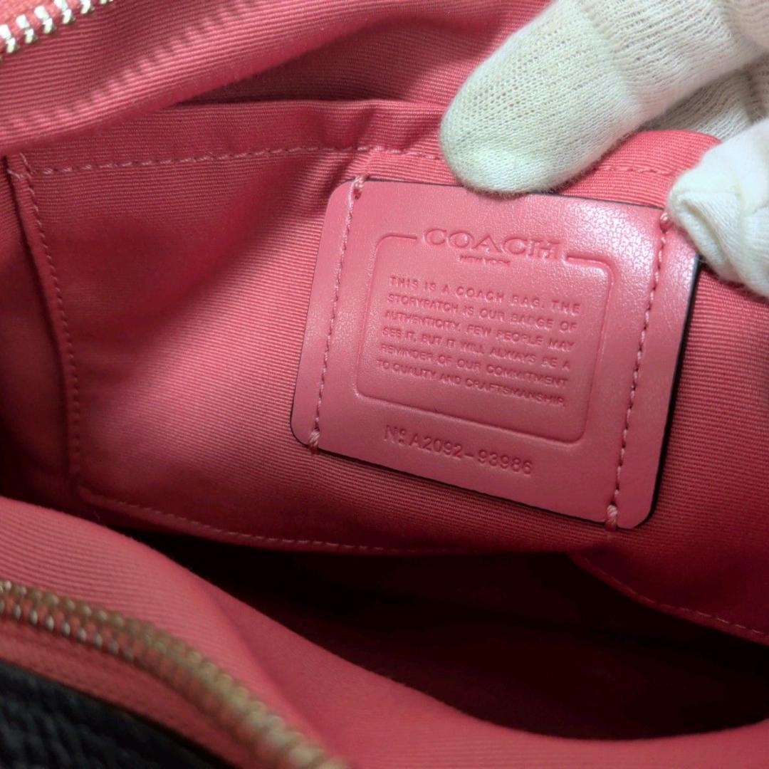 極美品　COACH 　デニム　ショルダーバッグ　カメラバッグ ネイビー レザー