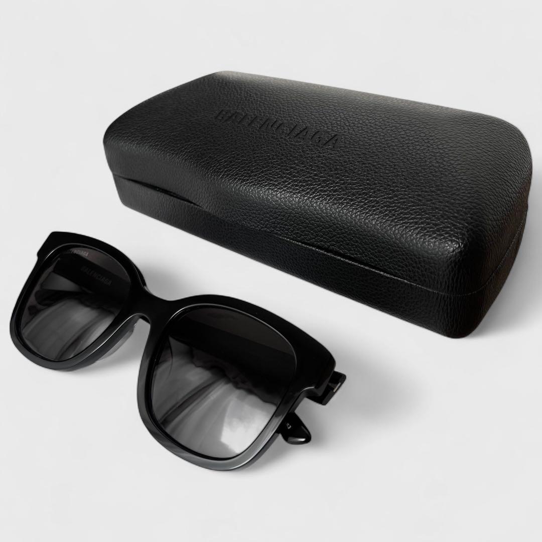 美品 バレンシアガ エブリデイ スクエア サングラス メガネ 眼鏡 ブラック