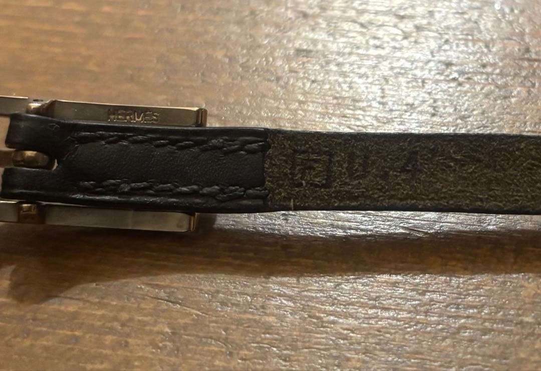 ☆HERMES☆ ビーアピドゥブルトゥール☆ブラックレザー☆シルバーメタル