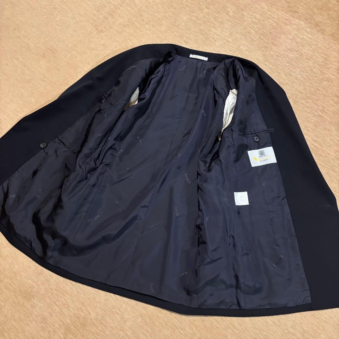 美品 アクアスキュータム 黒 ダブルブレスト テーラードジャケット ウール100